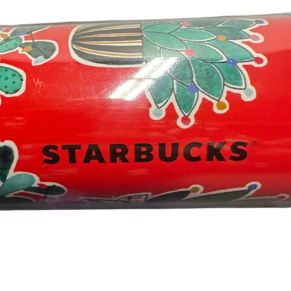 Starbucks Holiday 2017 Cactus 16 oz plastic travel coffee tumbler NWT